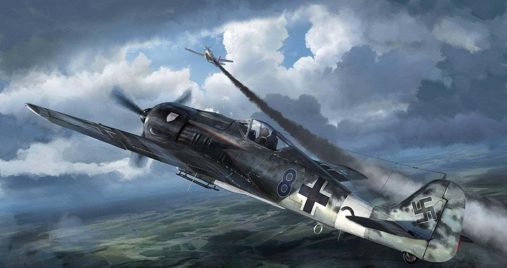 W W I I Fighter Dogfight Artwork Background