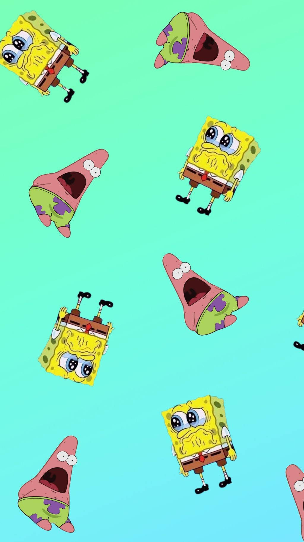 Wacky Spongebob And Patrick Pattern Background
