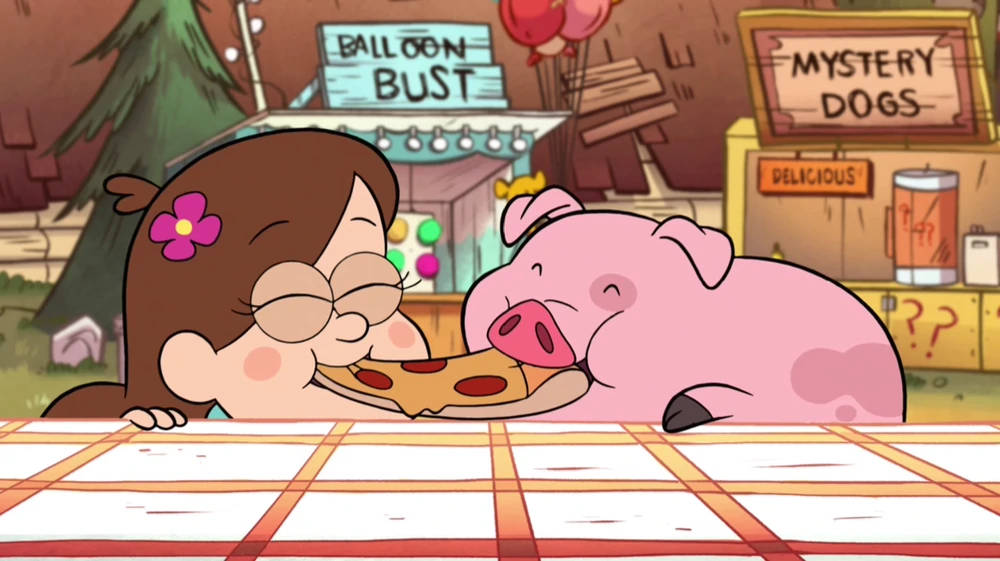 Waddles Eating Pizza Background