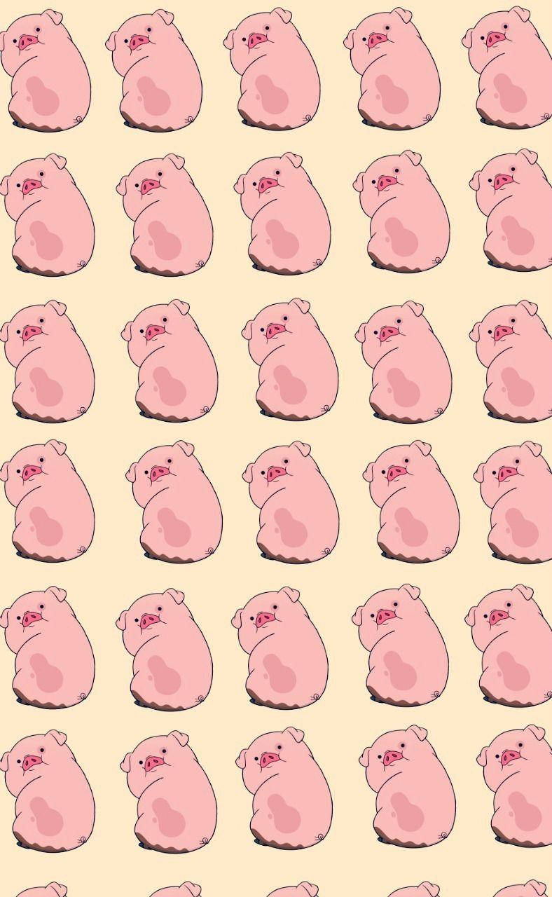 Waddles The Pig Pattern Art Background