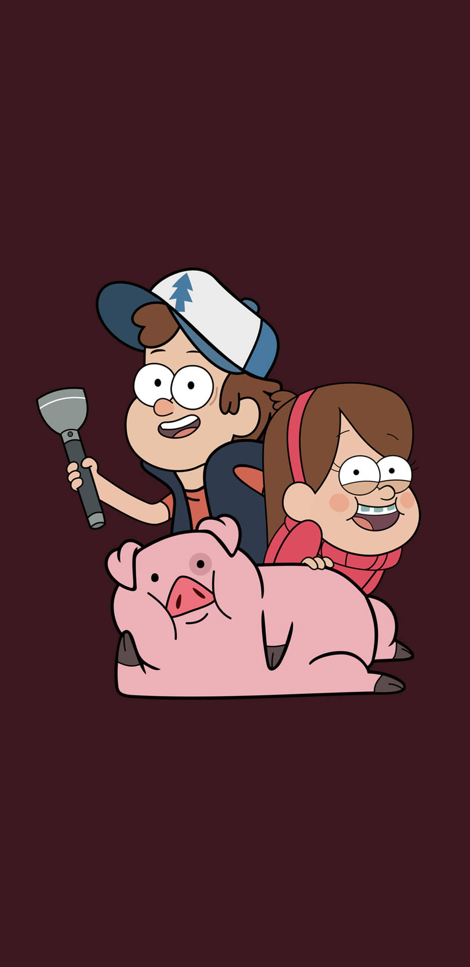 Waddles With Mabel And Dipper Background