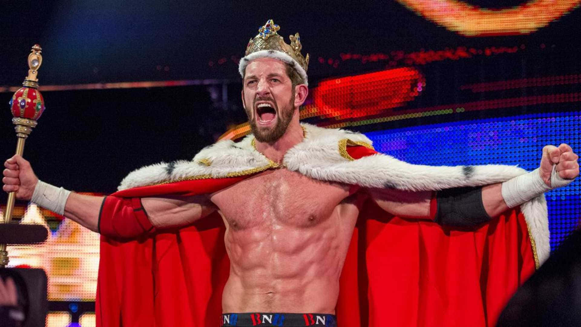 Wade Barrett In Traditional English King Costume. Background