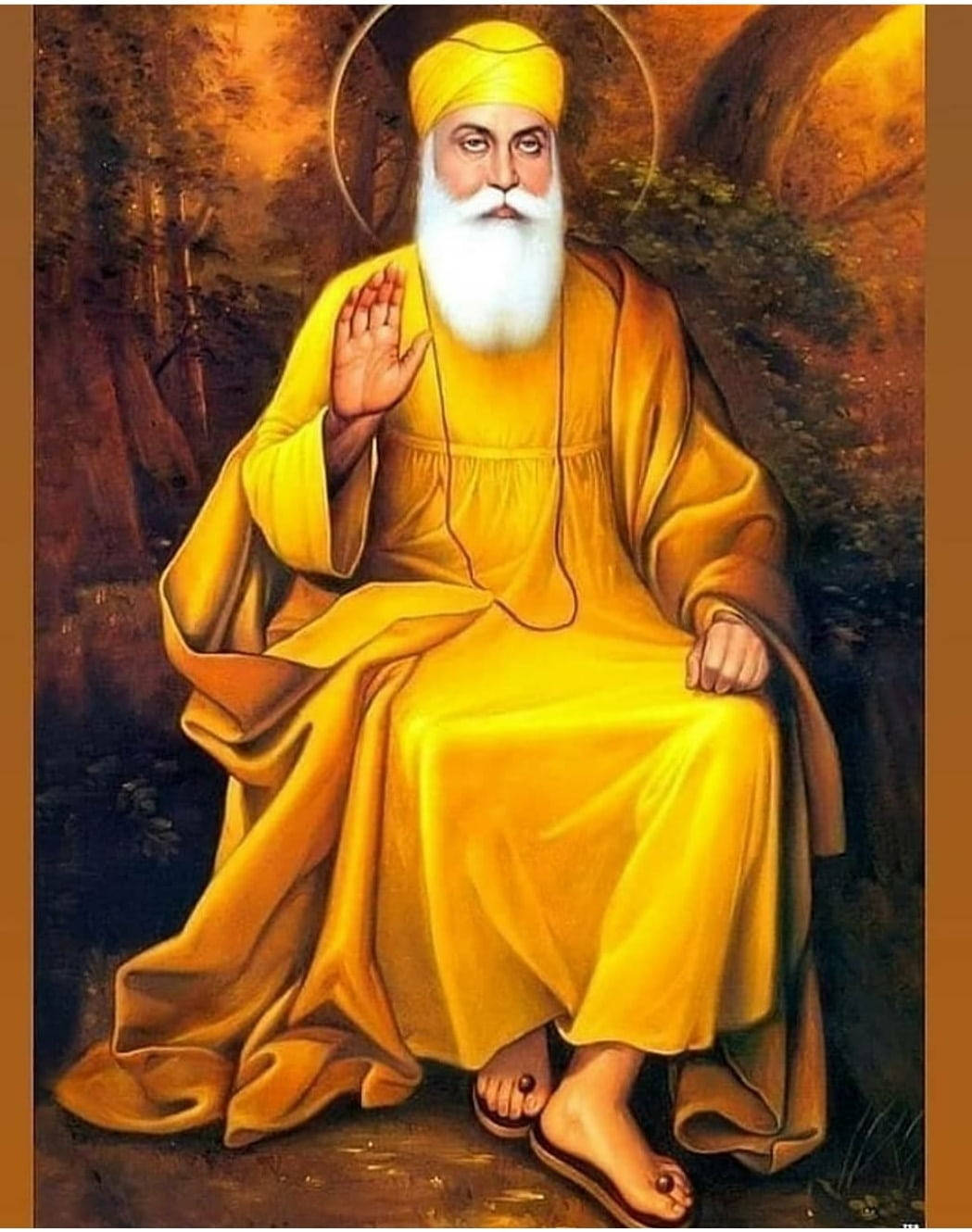 Waheguru Nanak Dev Ji Yellow Background