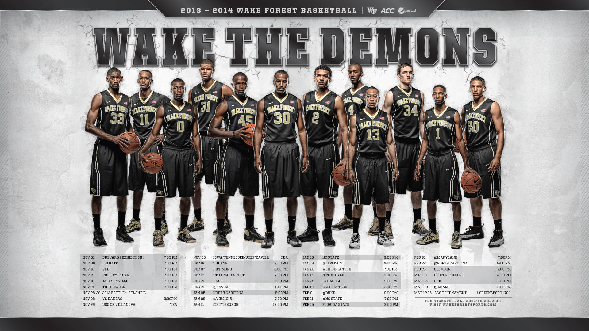 Wake Forest University Basketball Cool Poster Background