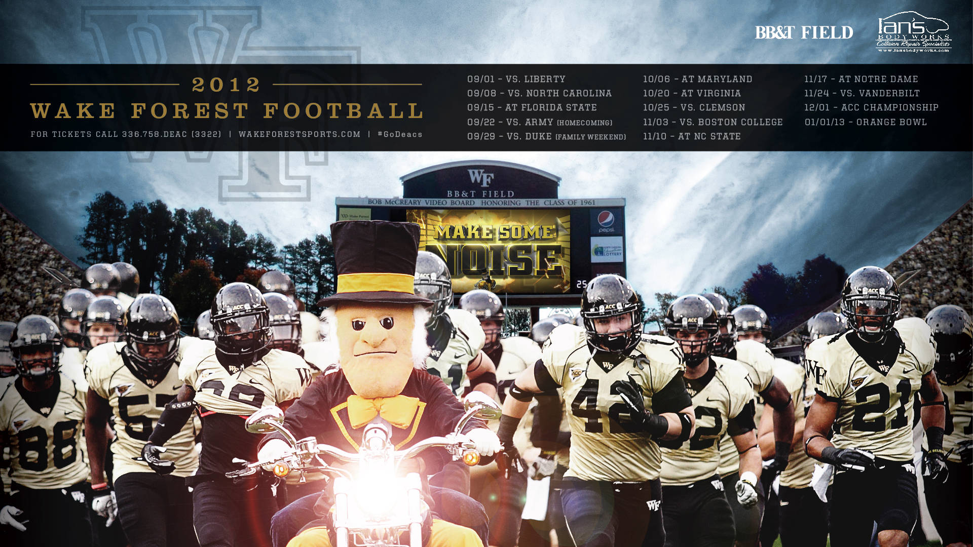 Wake Forest University Football 2012 Poster Background