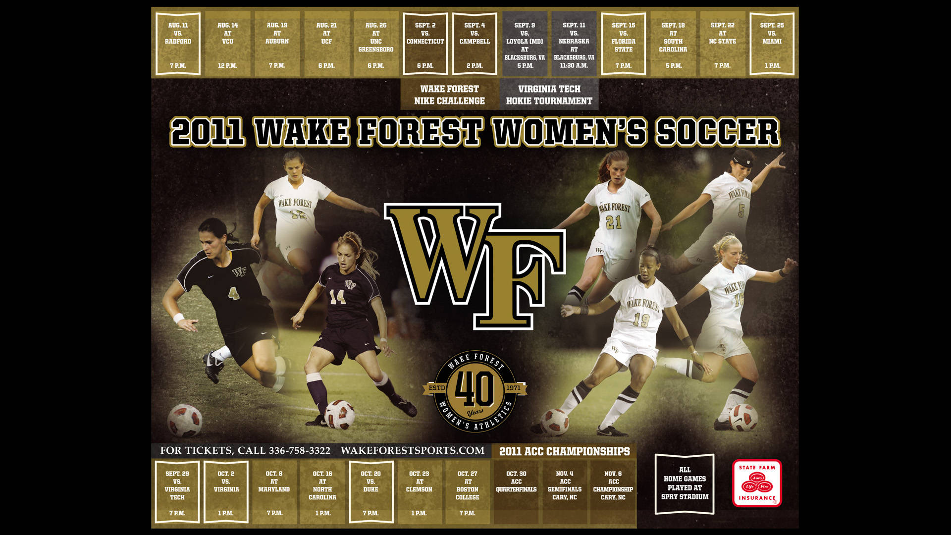 Wake Forest University Women Soccer Team Poster Background