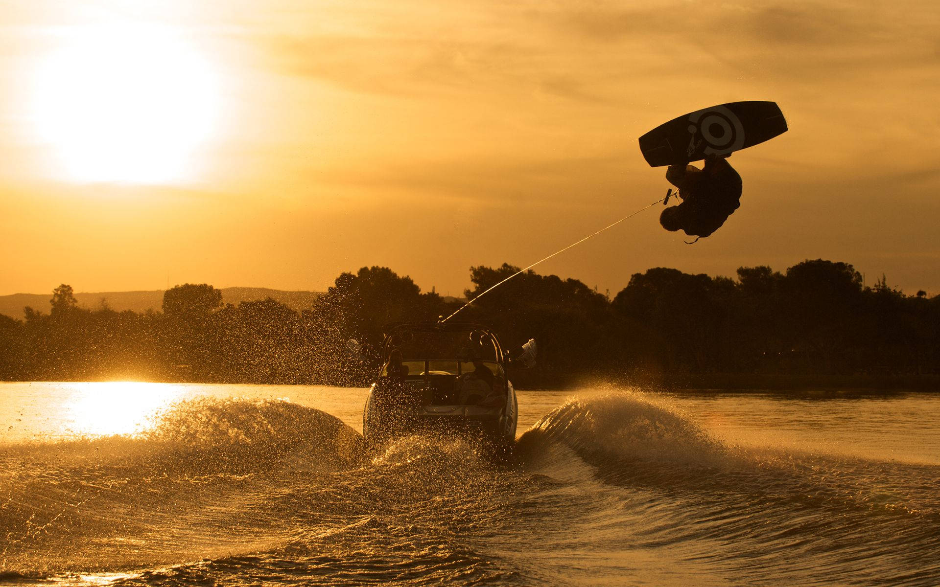 Wakeboarding Front Flip Trick Silhouette