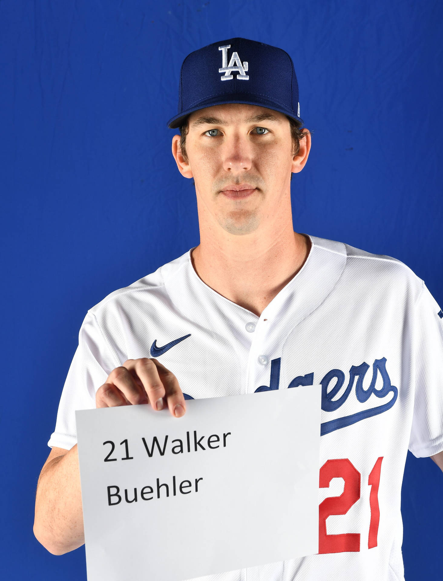 Walker Buehler Blue Background