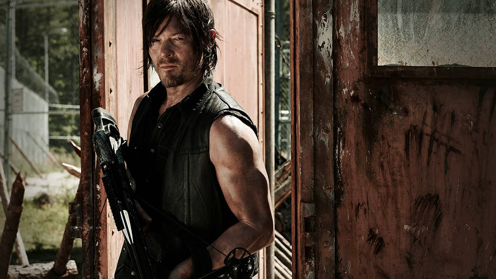 Walking Dead Daryl By Door Background