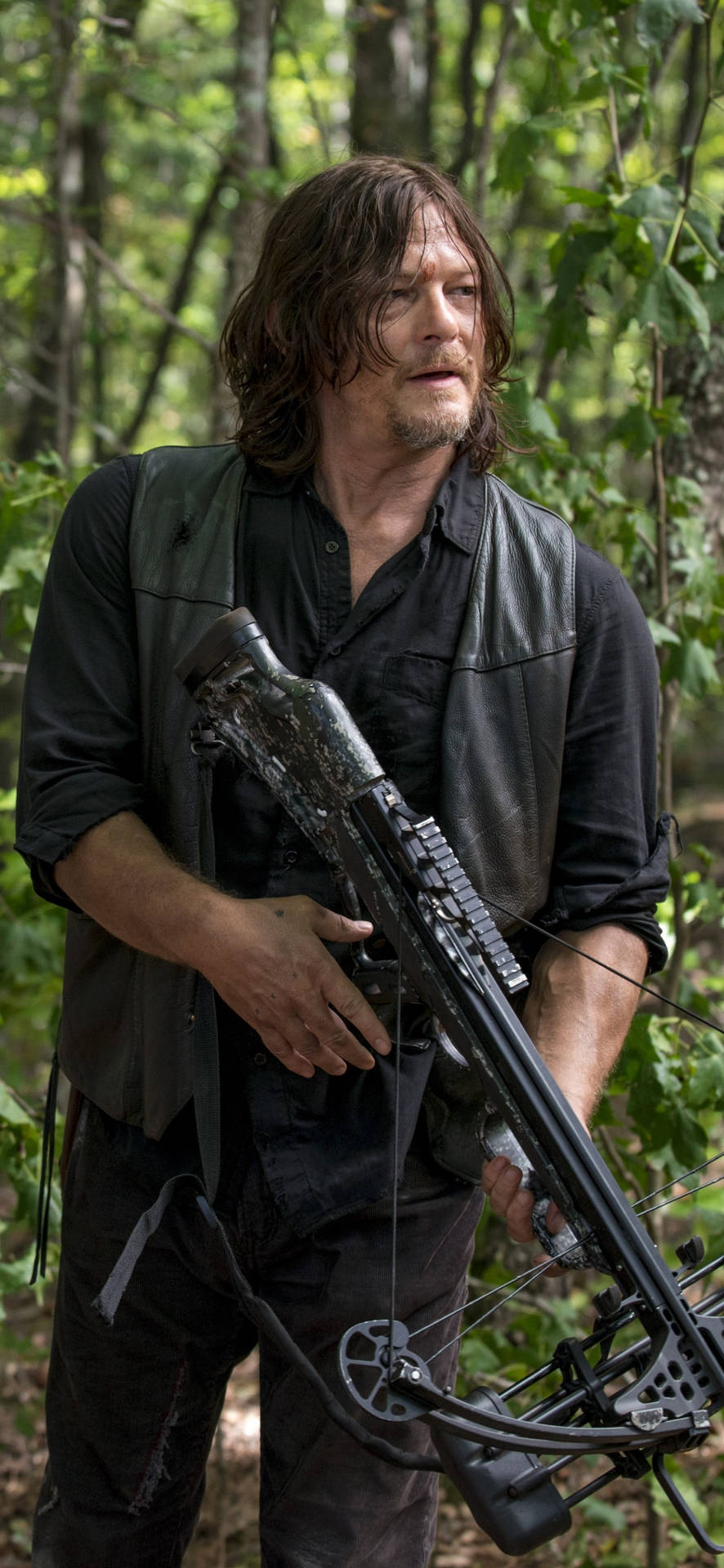 Walking Dead Daryl Holding Gun Background