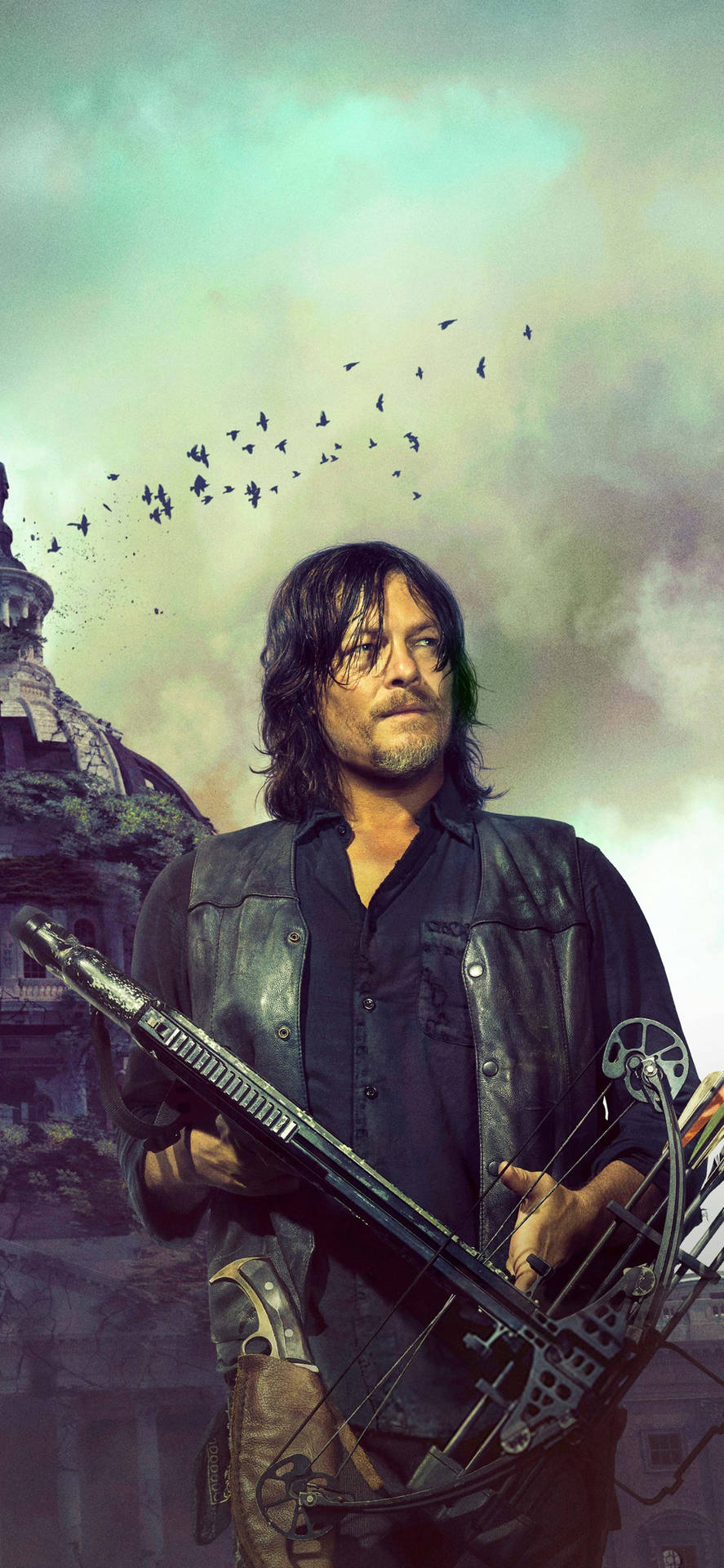 Walking Dead Daryl With Smoke Background