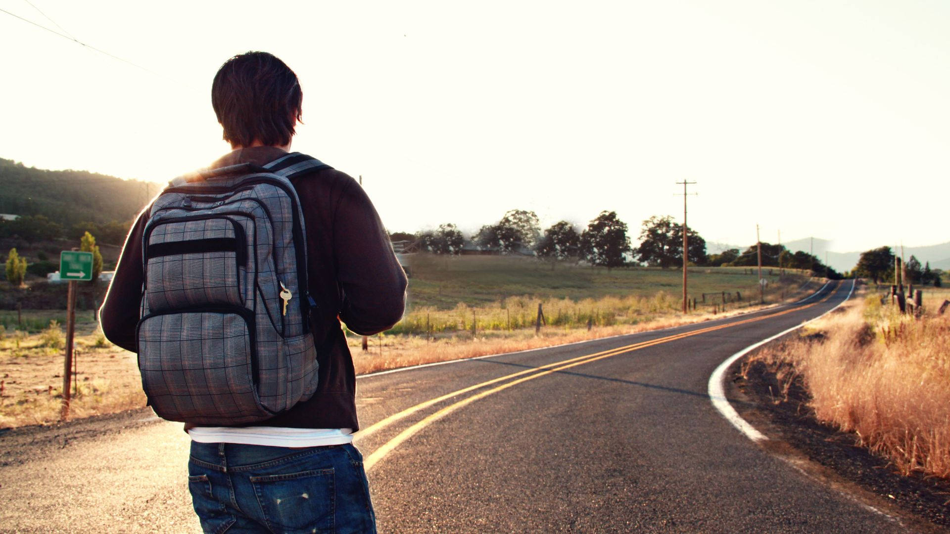 Walking Man Long Road Journey