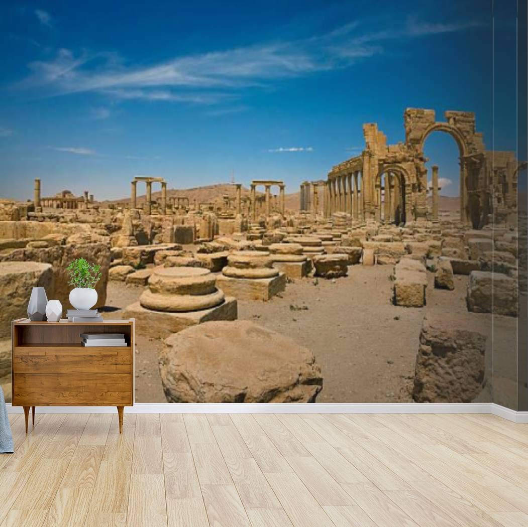 Wall Art Featuring Palmyra's Monumental Arch Background