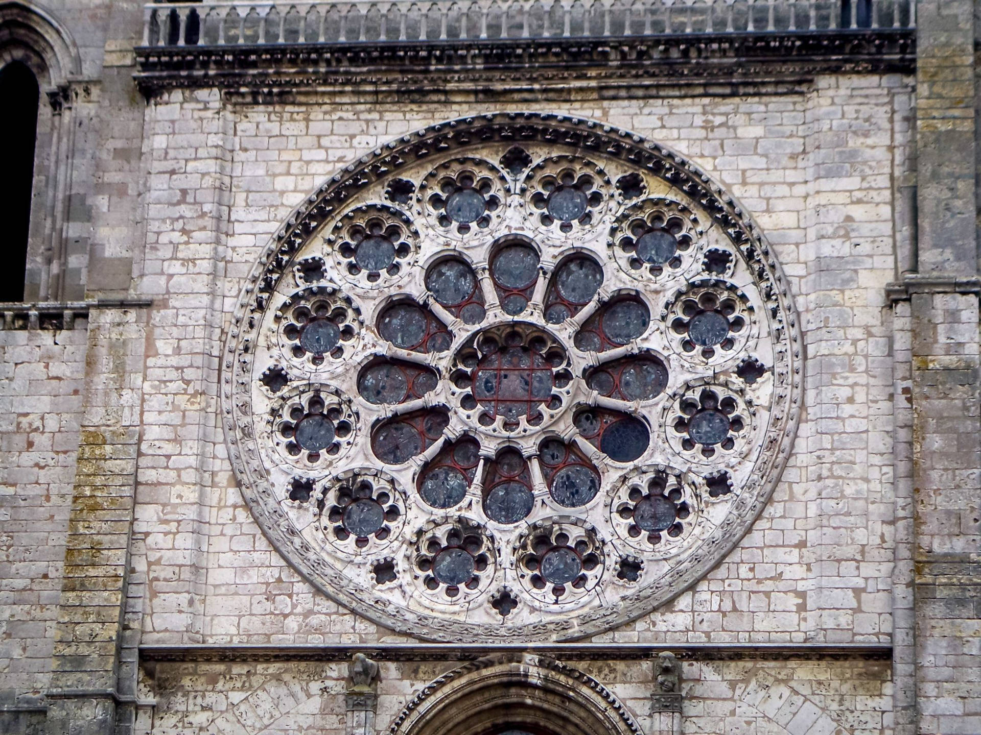 Wall Of Chartres Cathedral Background