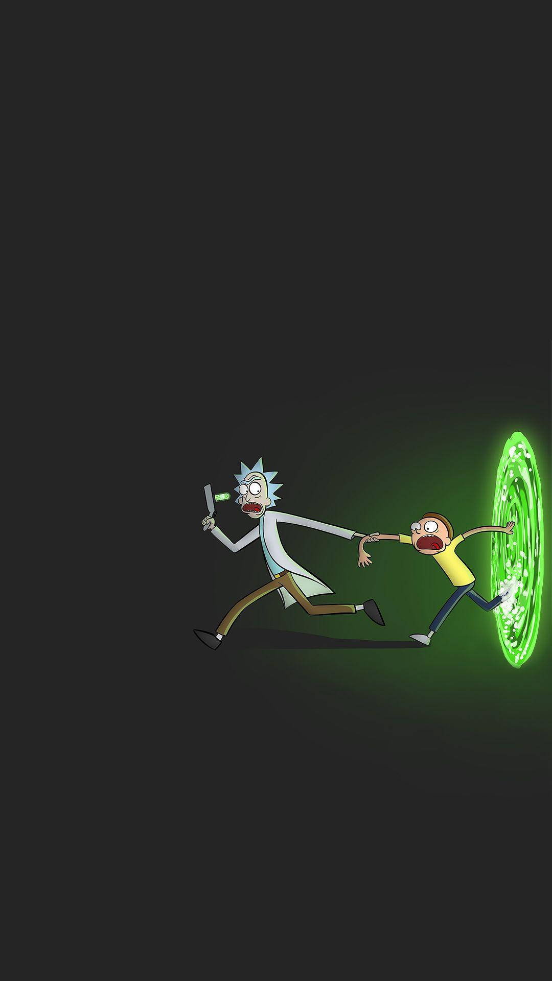 Wall Portal Rick And Morty Iphone Background