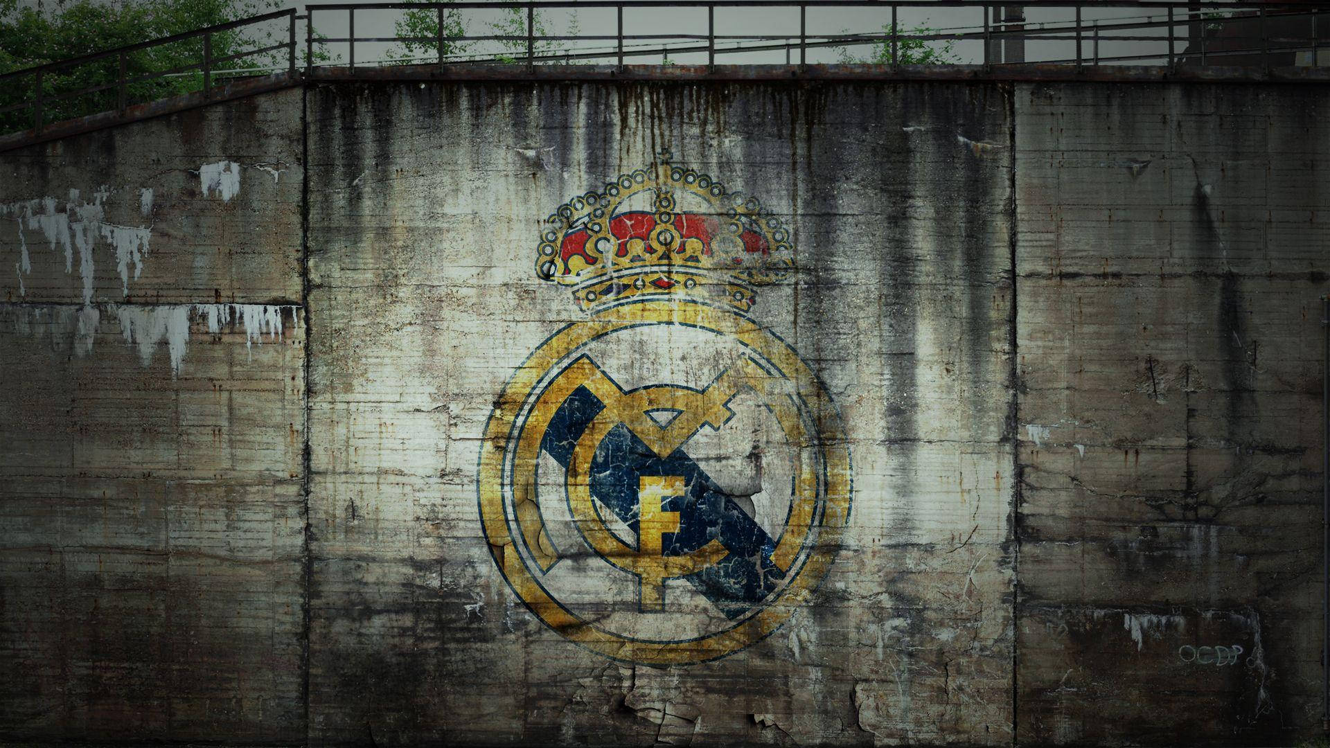 Wall With Real Madrid Logo Background