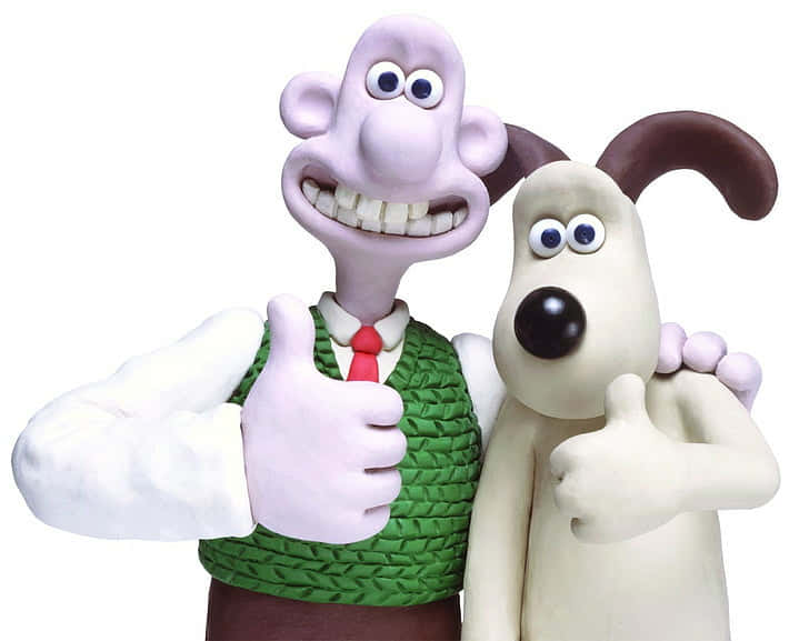 Wallace & Gromit The Curse Of The Were-rabbit Giving Thumbs Up Background