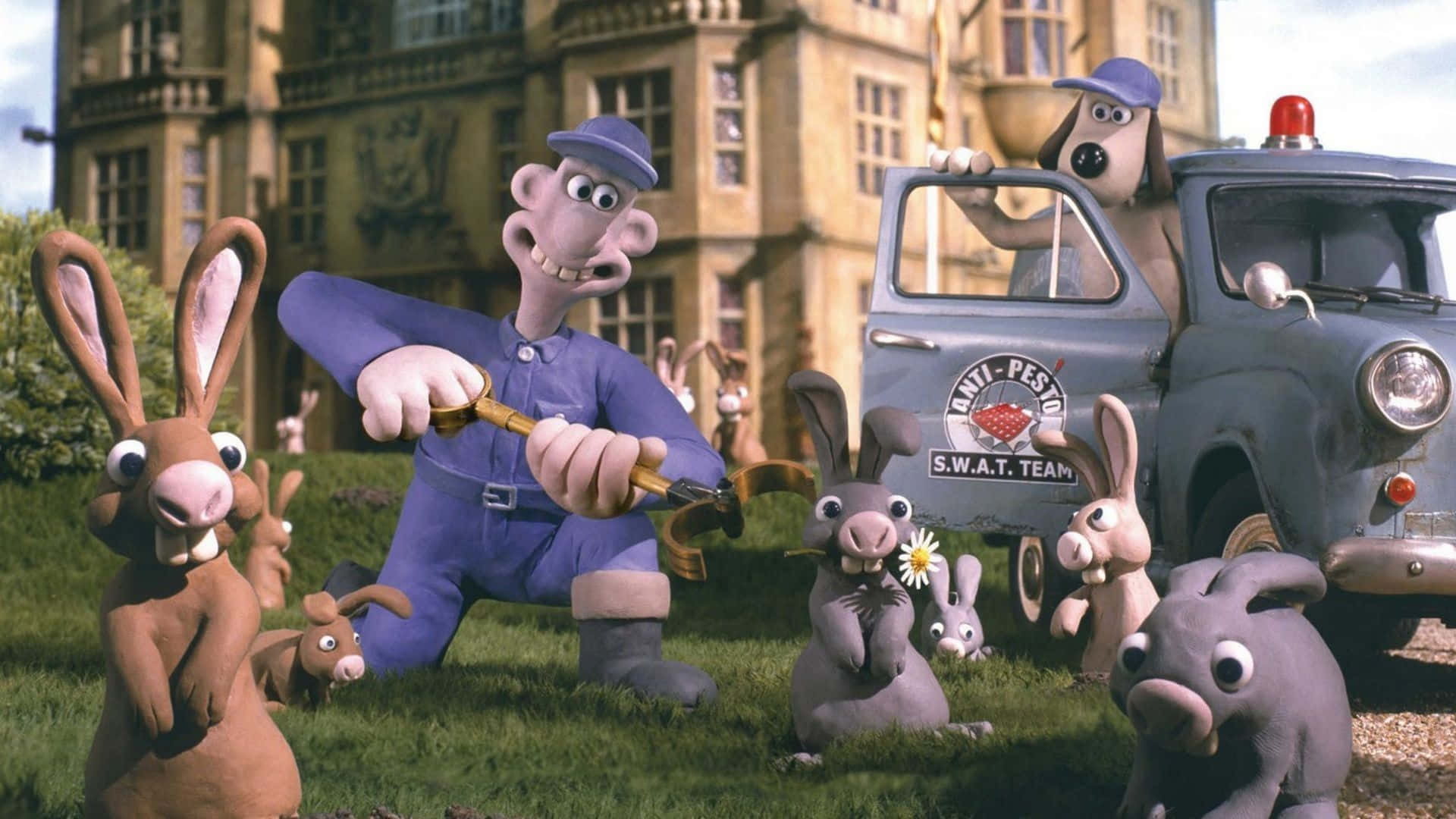 Wallace & Gromit The Curse Of The Were-rabbit In Uniform Background