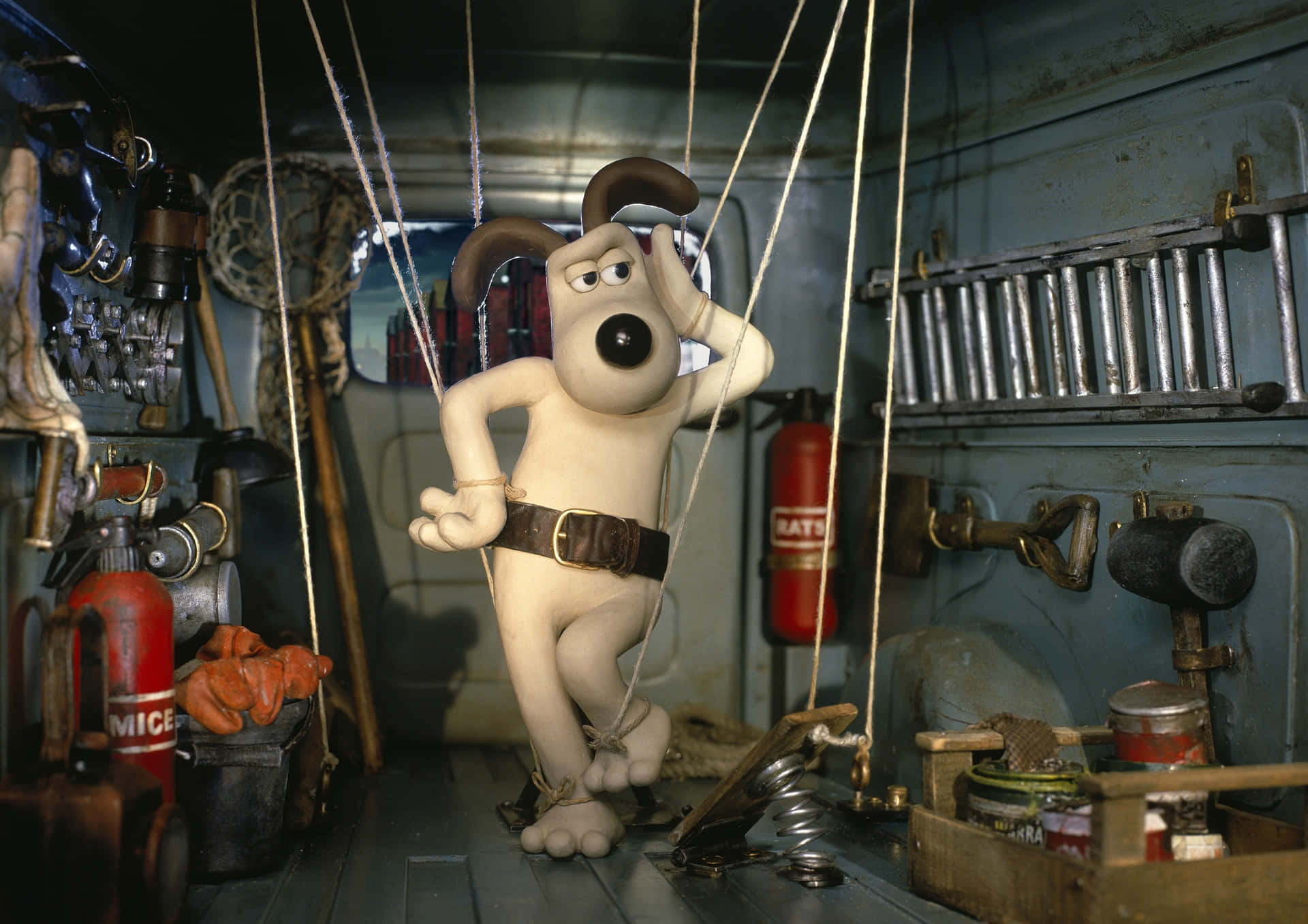 Wallace & Gromit The Curse Of The Were-rabbit Puppet Strings Background