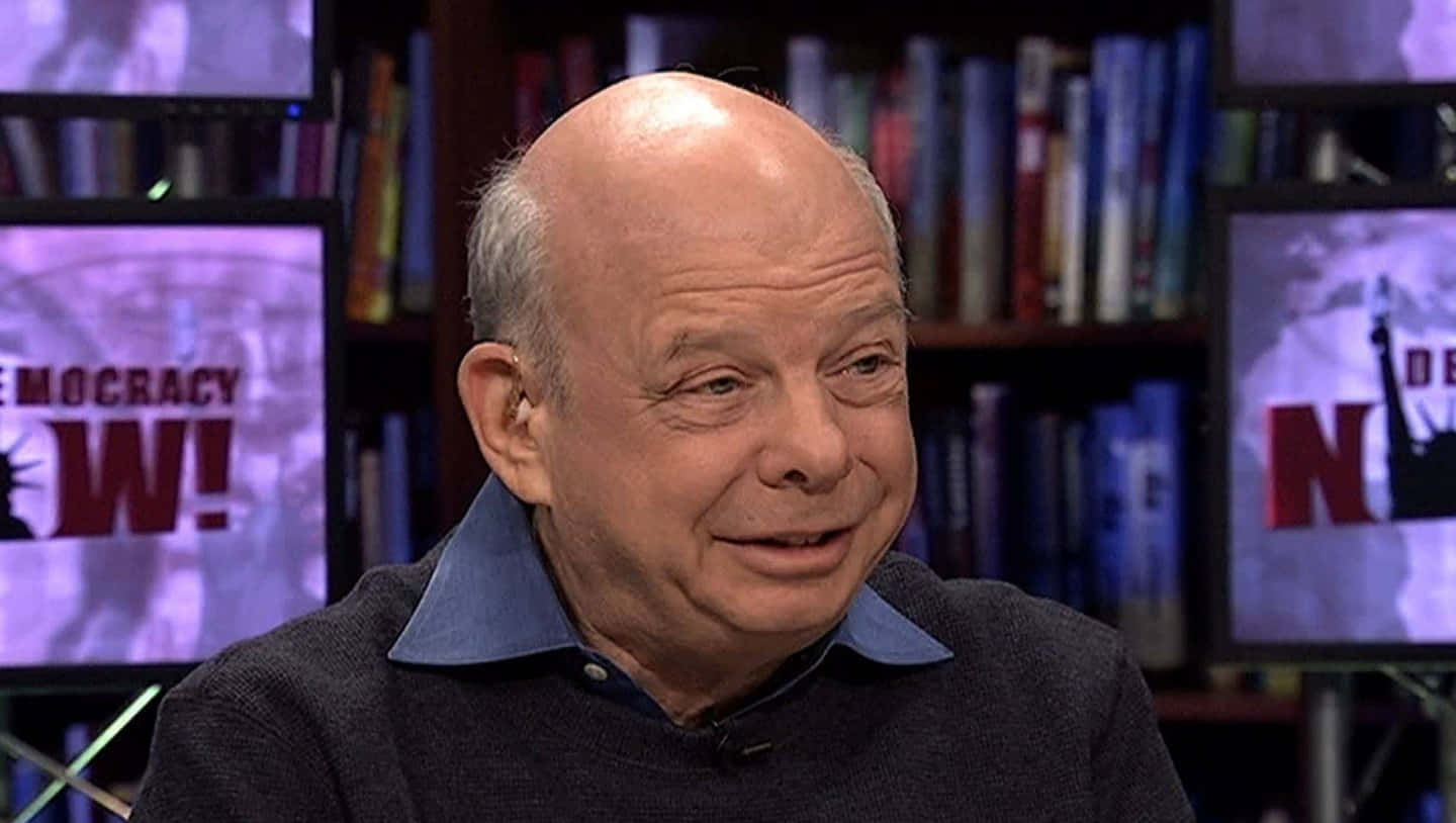 Wallace Shawn Smiling In A Studio Background