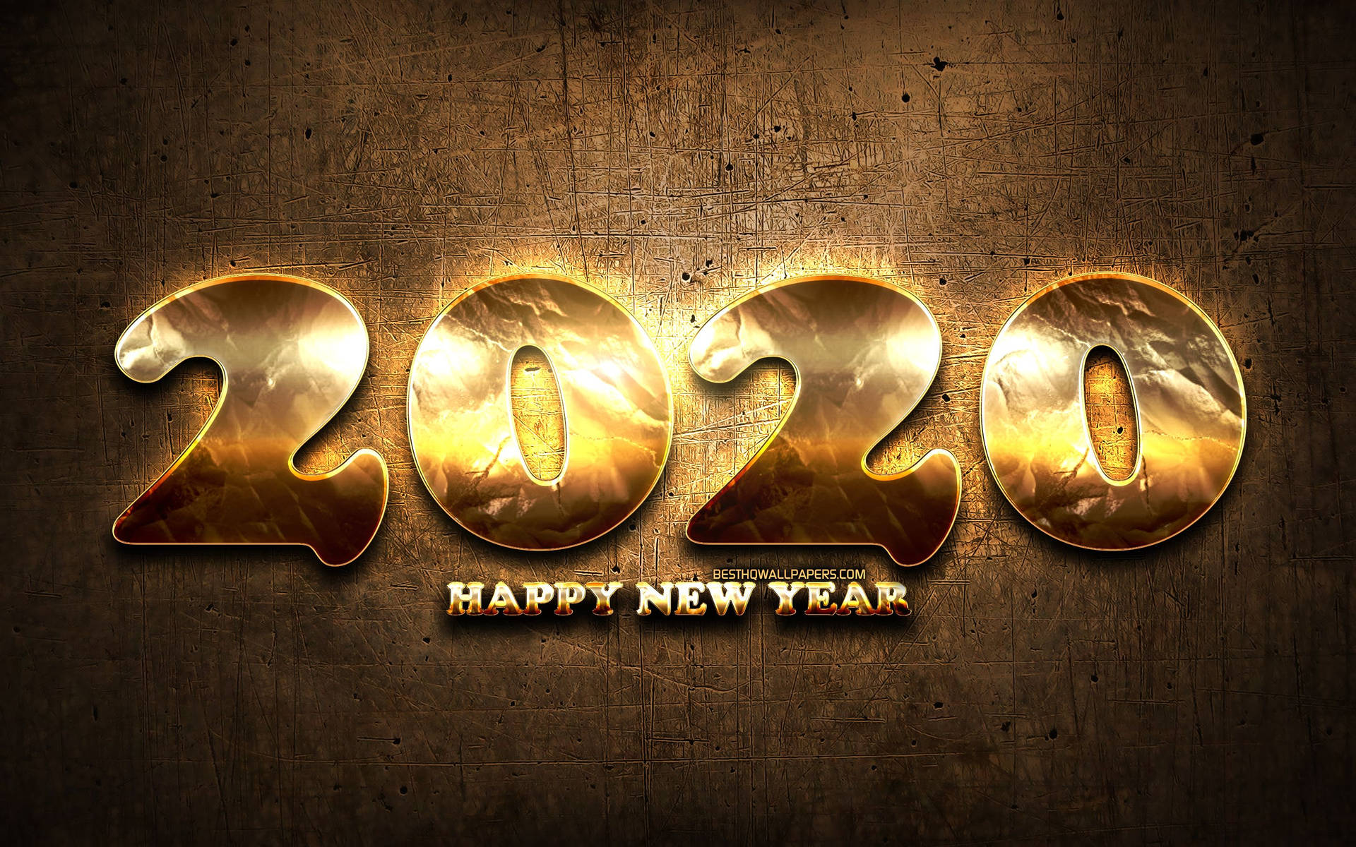 Wallpaper 2020 Golden Digits, Grunge, Happy New Background