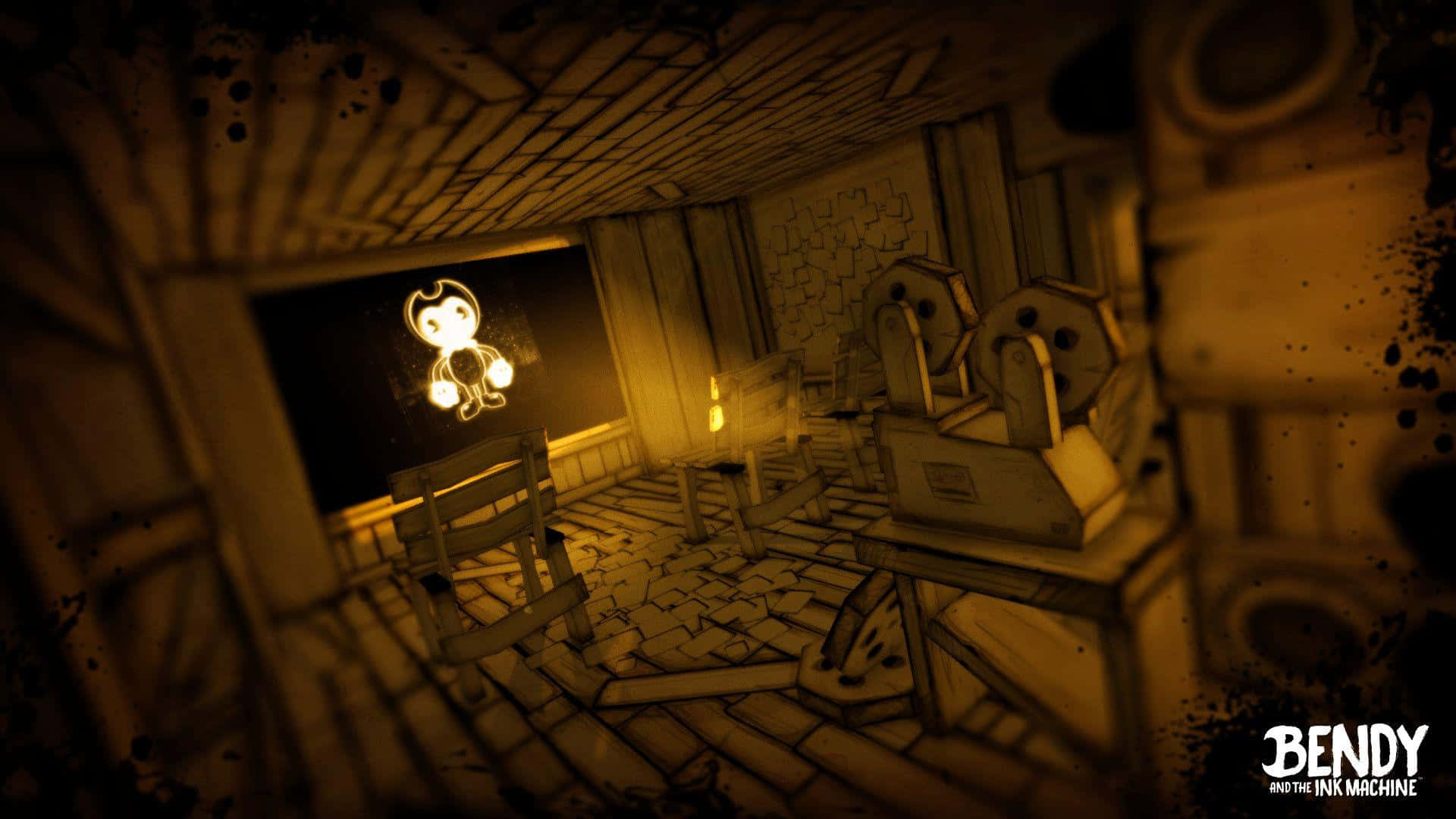 Wallpaper Of Bendy And The Ink Machine Video Game Background