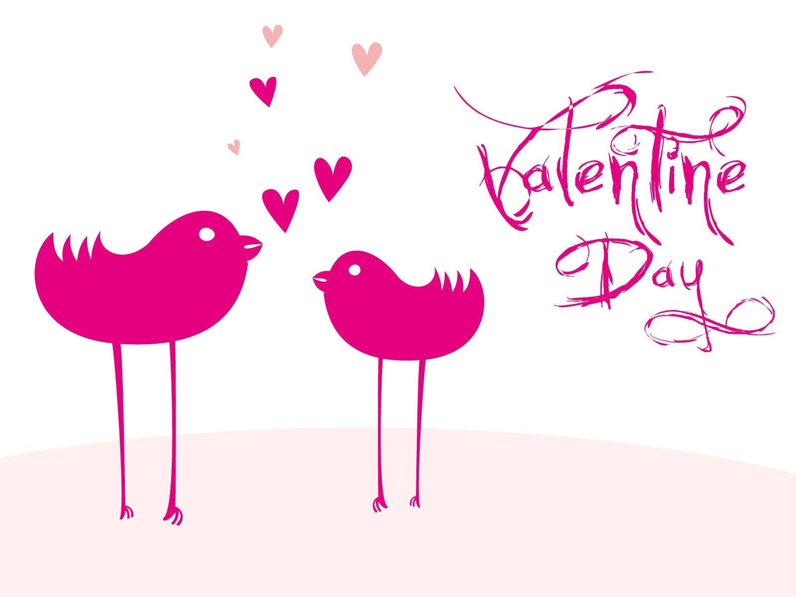 Wallpaper Valentines Day, Inscription, Birdies, Hearts, Love, White Background