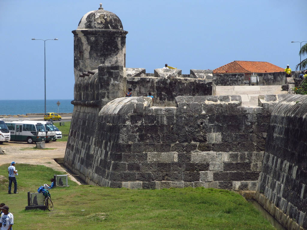 Walls Of Cartagena In Colombia Background