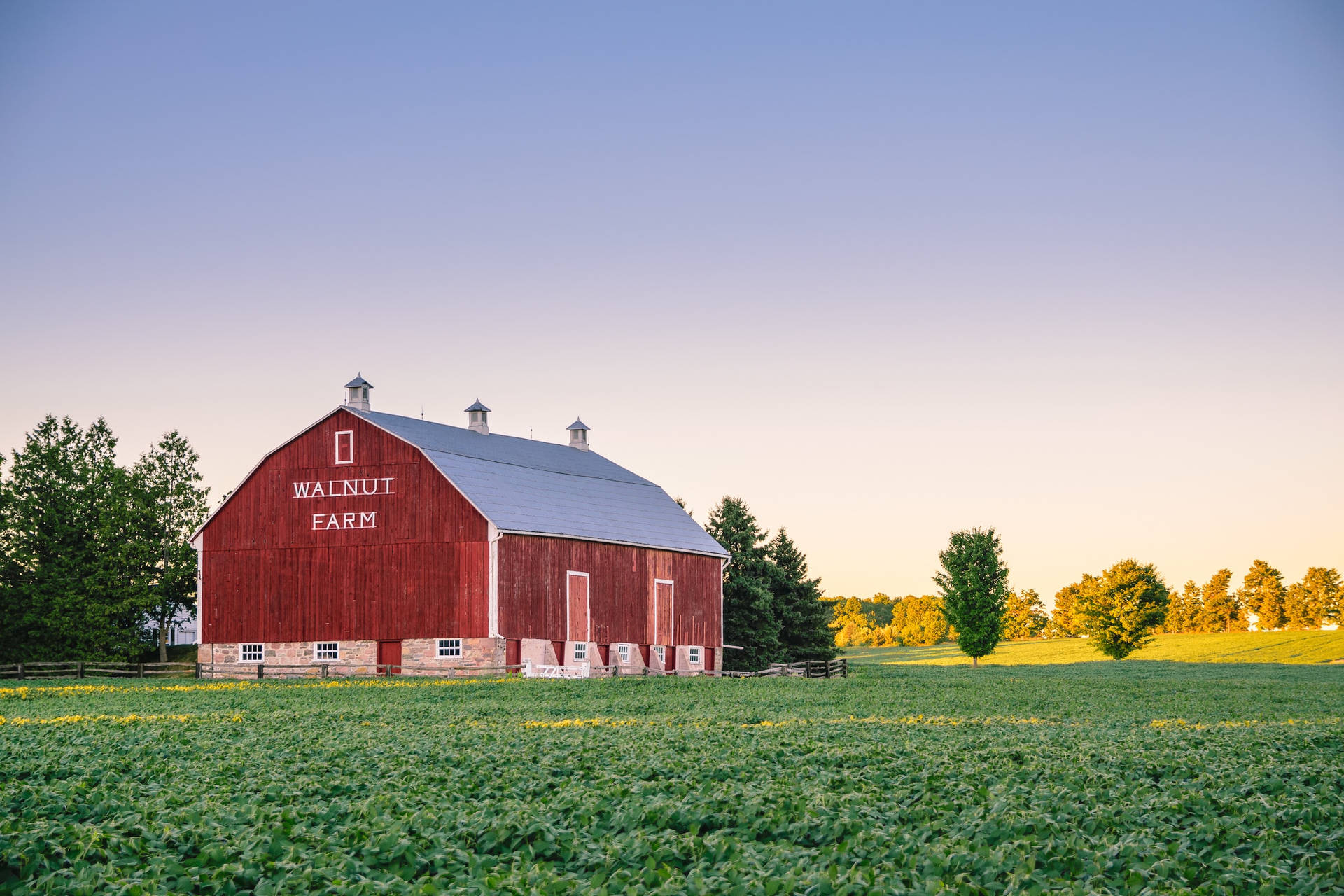 Walnut Farm With Red Painted Barn