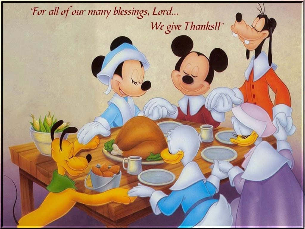 Walt Disney Anime Thanksgiving Background