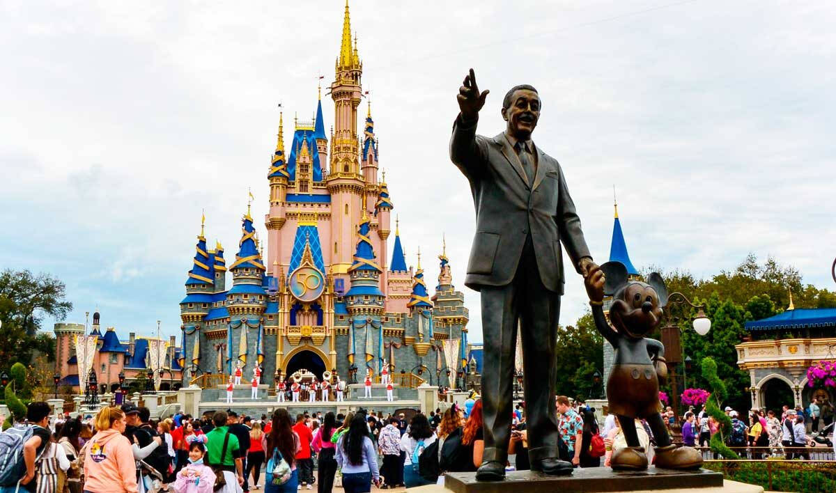 Walt Disney Statue Disneyworld Background