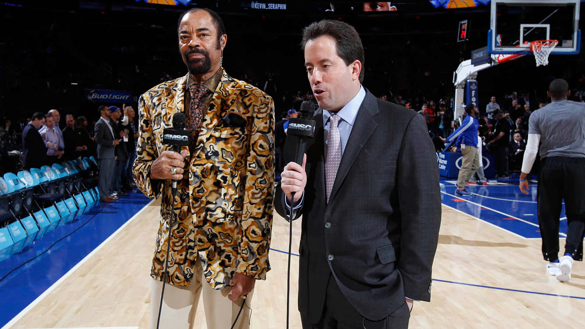 Walt Frazier And Kenny Albert Basketball Court 2019 Background
