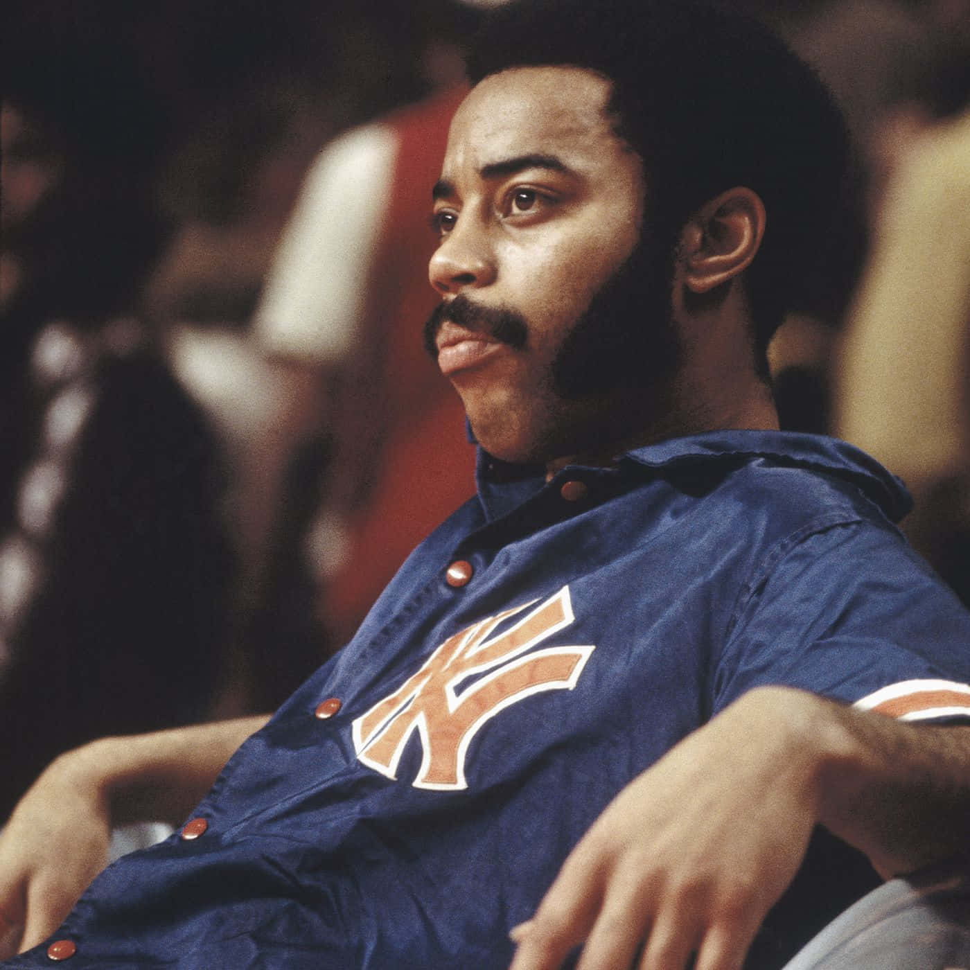 Walt Frazier New York Knicks Watching Game 1970 Background