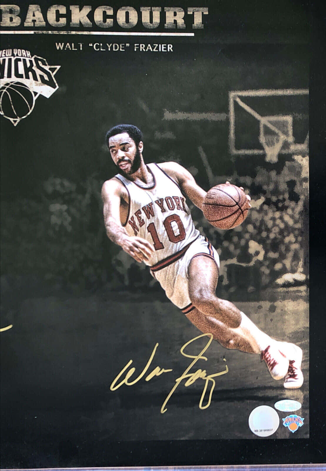 Walt Frazier Signed Autograph Hall Of Fame 1987 Background