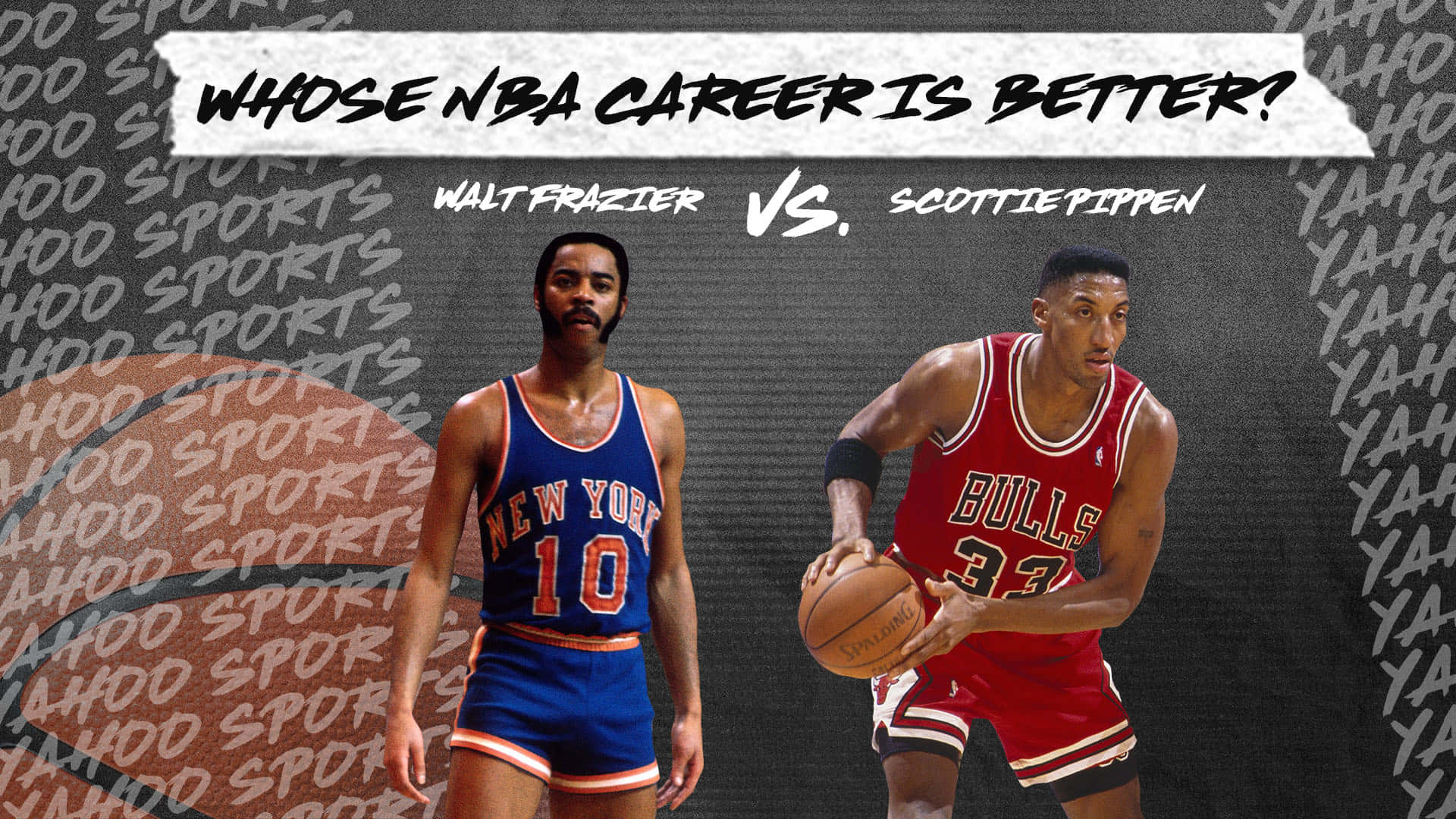 Walt Frazier Vs. Scottie Pippen Carreer Comparison Background