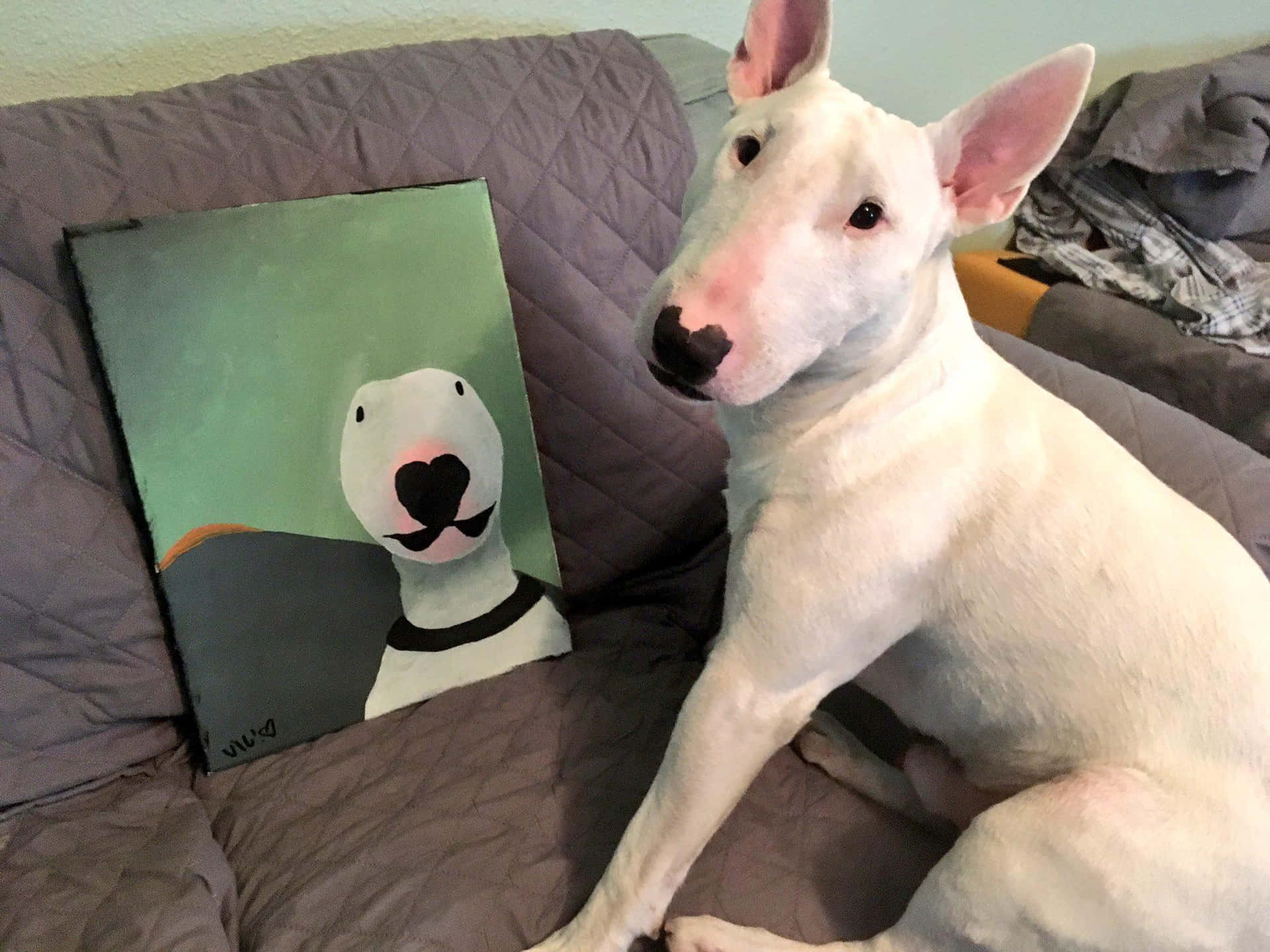 Walter The Dog Lovely Painting Background