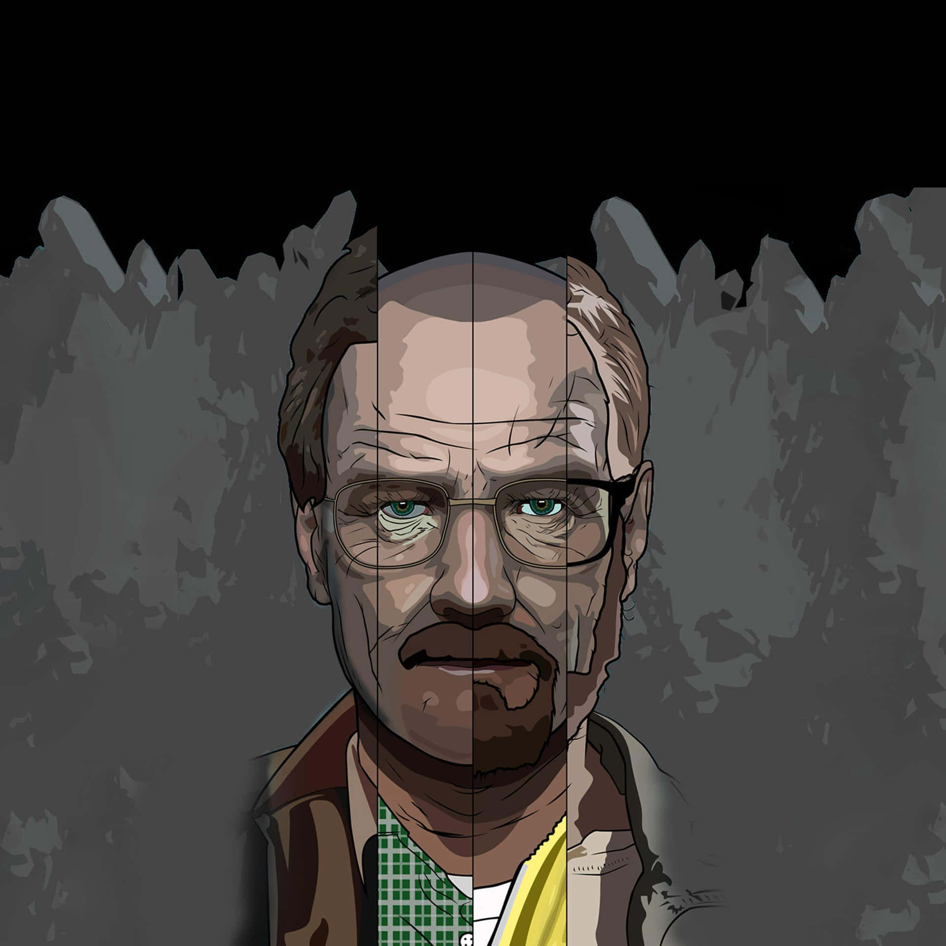 Walter White Transformation Illustration Background