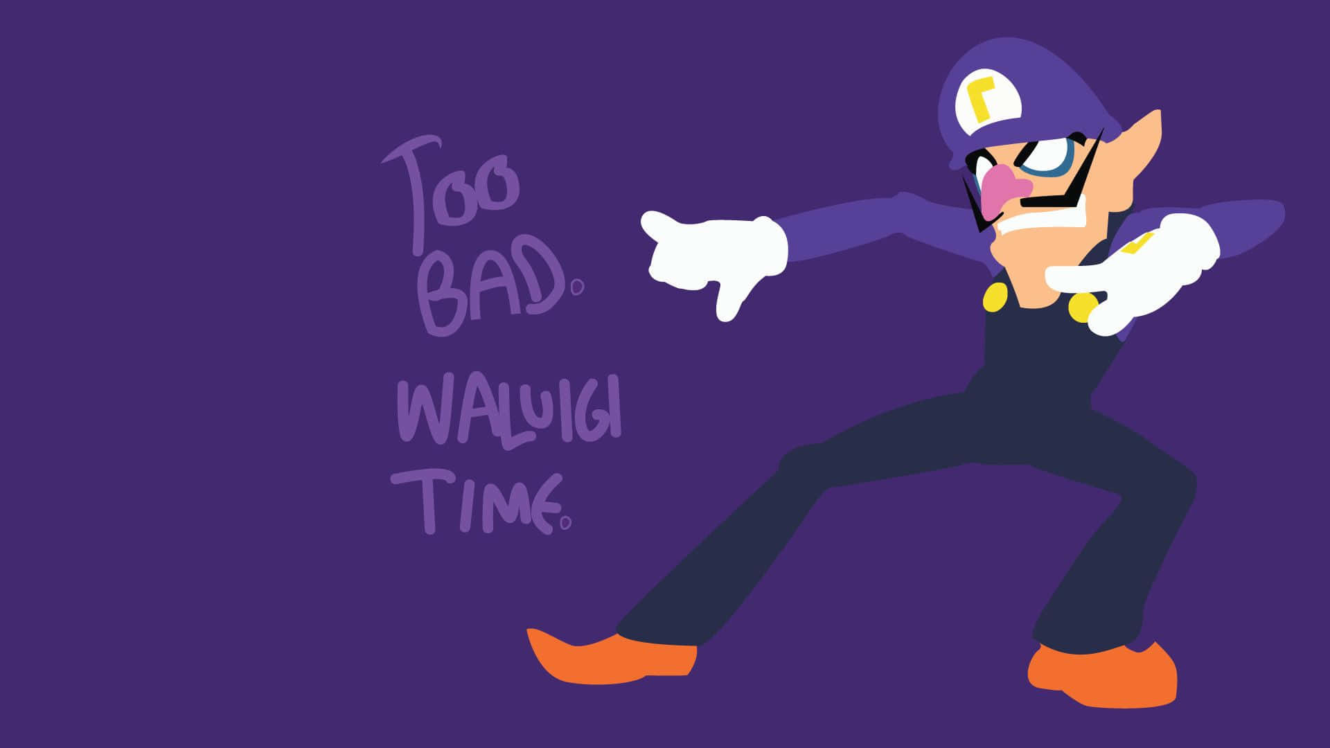 Waluigi Posing In A High-quality 1920x1080 Wallpaper Background