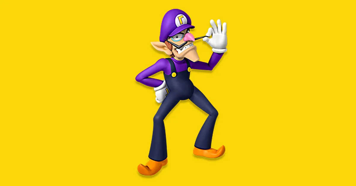 Waluigi Striking A Pose In His Iconic Purple Outfit
