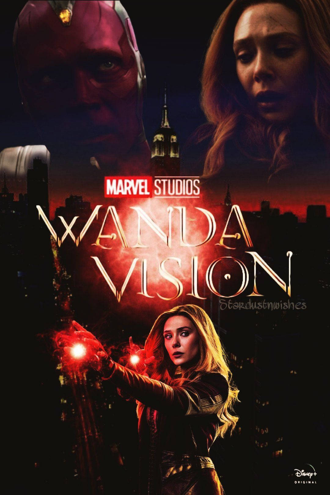 Wanda Maximoff And Vision Take Center Stage In This Fan-made Poster For Marvel's Wandavision. Background