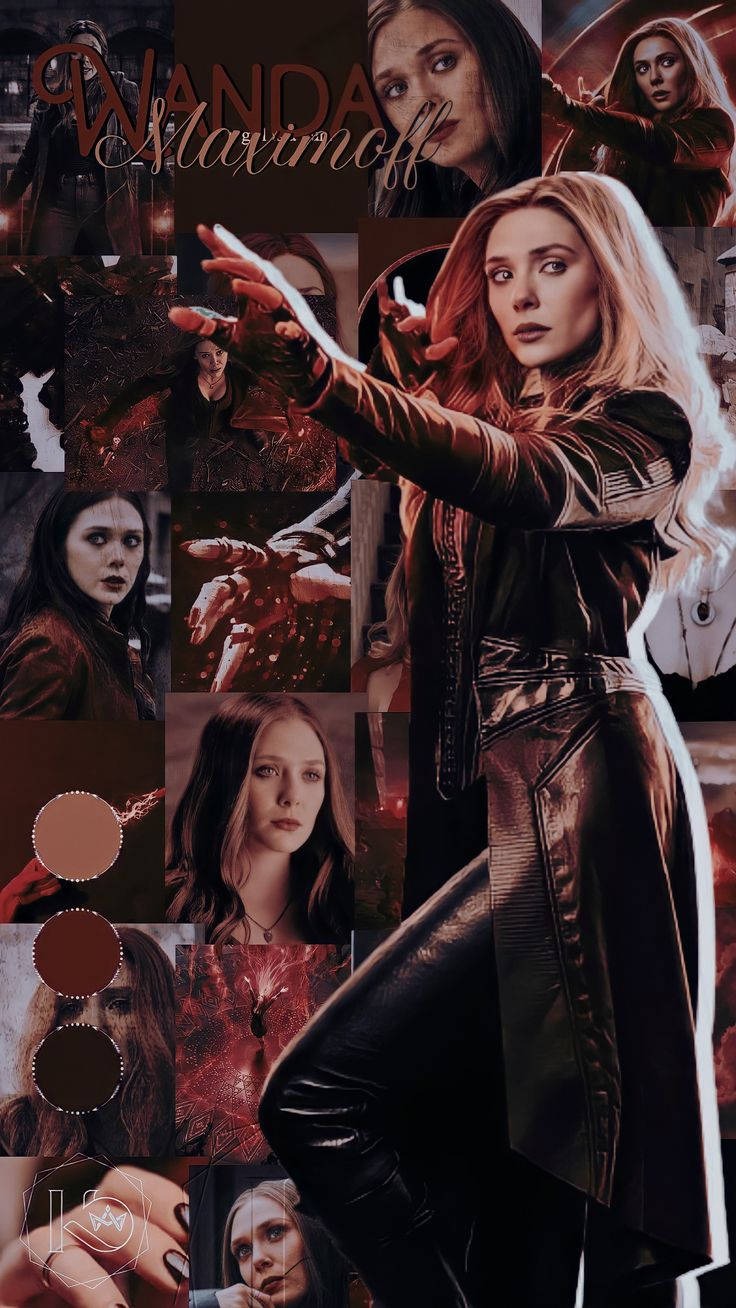 Wanda Maximoff Collage With Palette Background