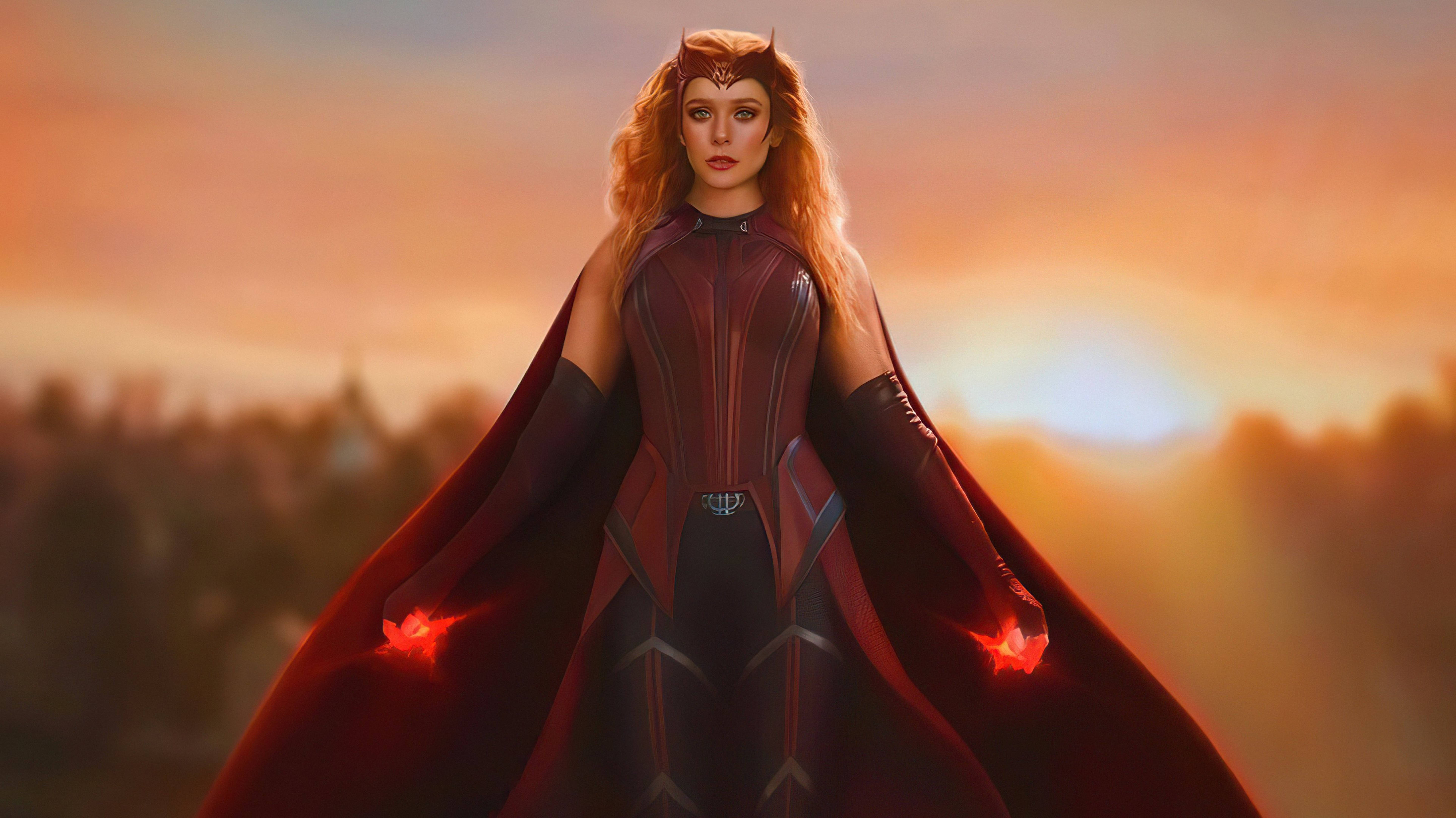 Wanda Scarlet Witch Red Costume 4k