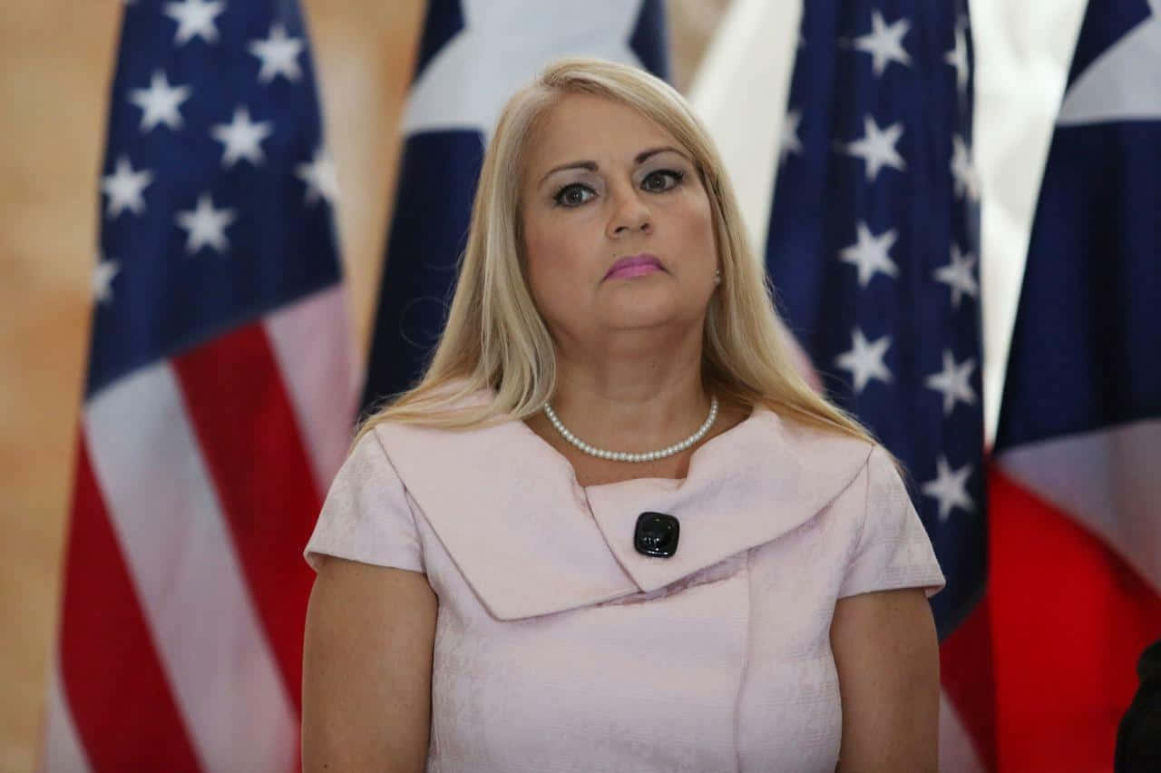 Wanda Vázquez Garced In Casual White Background