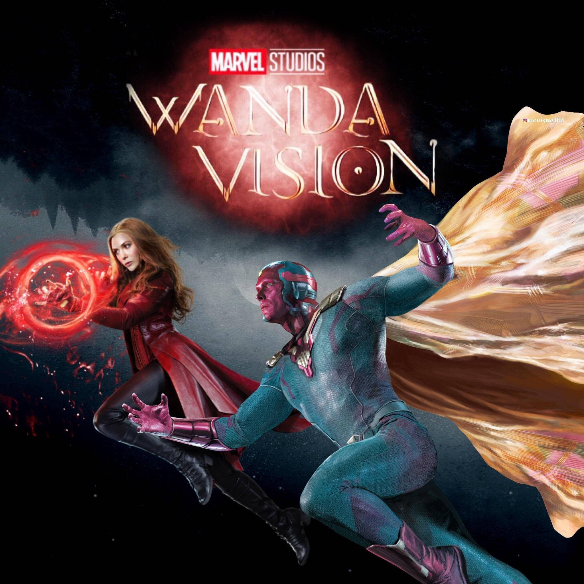 Wandamaximoff And Vision Ascend To New Heights Background