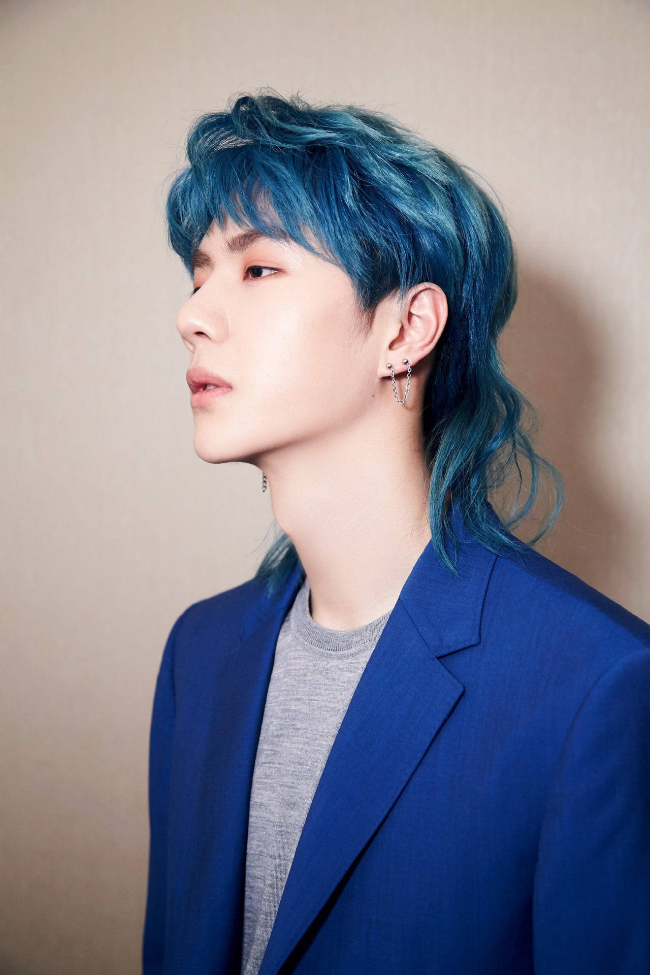 Wang Yibo Blue Mullet