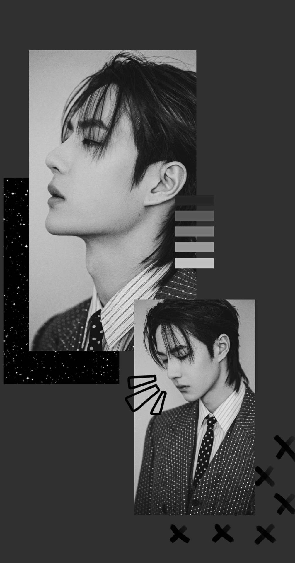 Wang Yibo Monochrome Collage