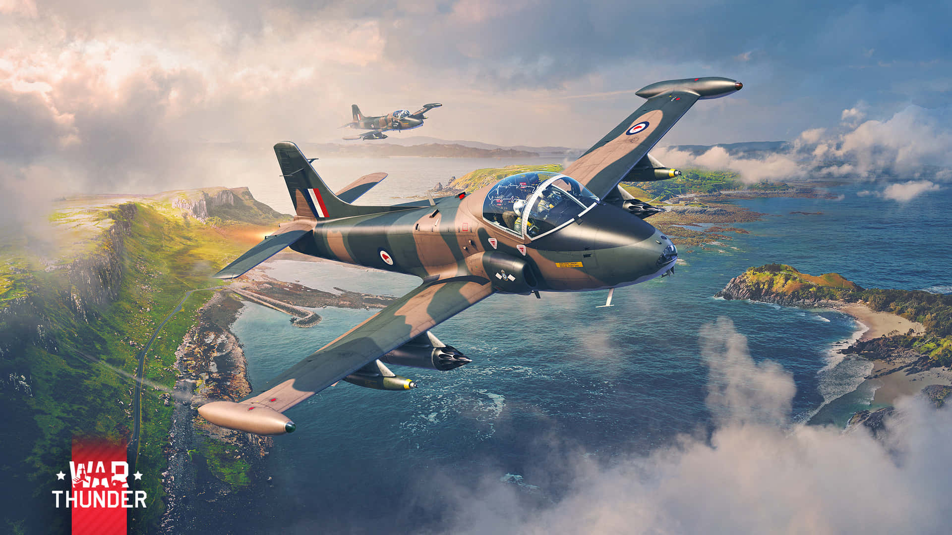 War Thunder_ Aerial Combat_ Scenic Coastline Background