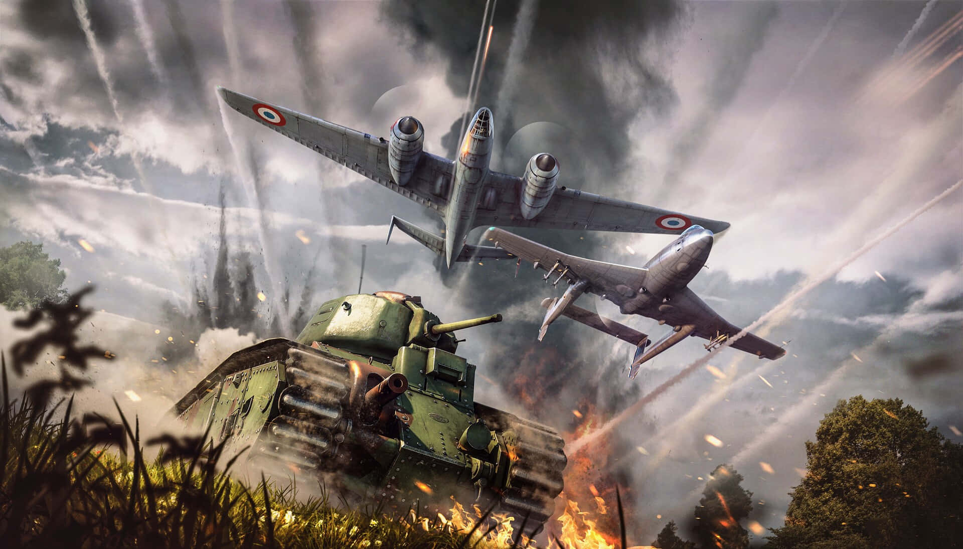 War Thunder_ Combat_ Scene Background