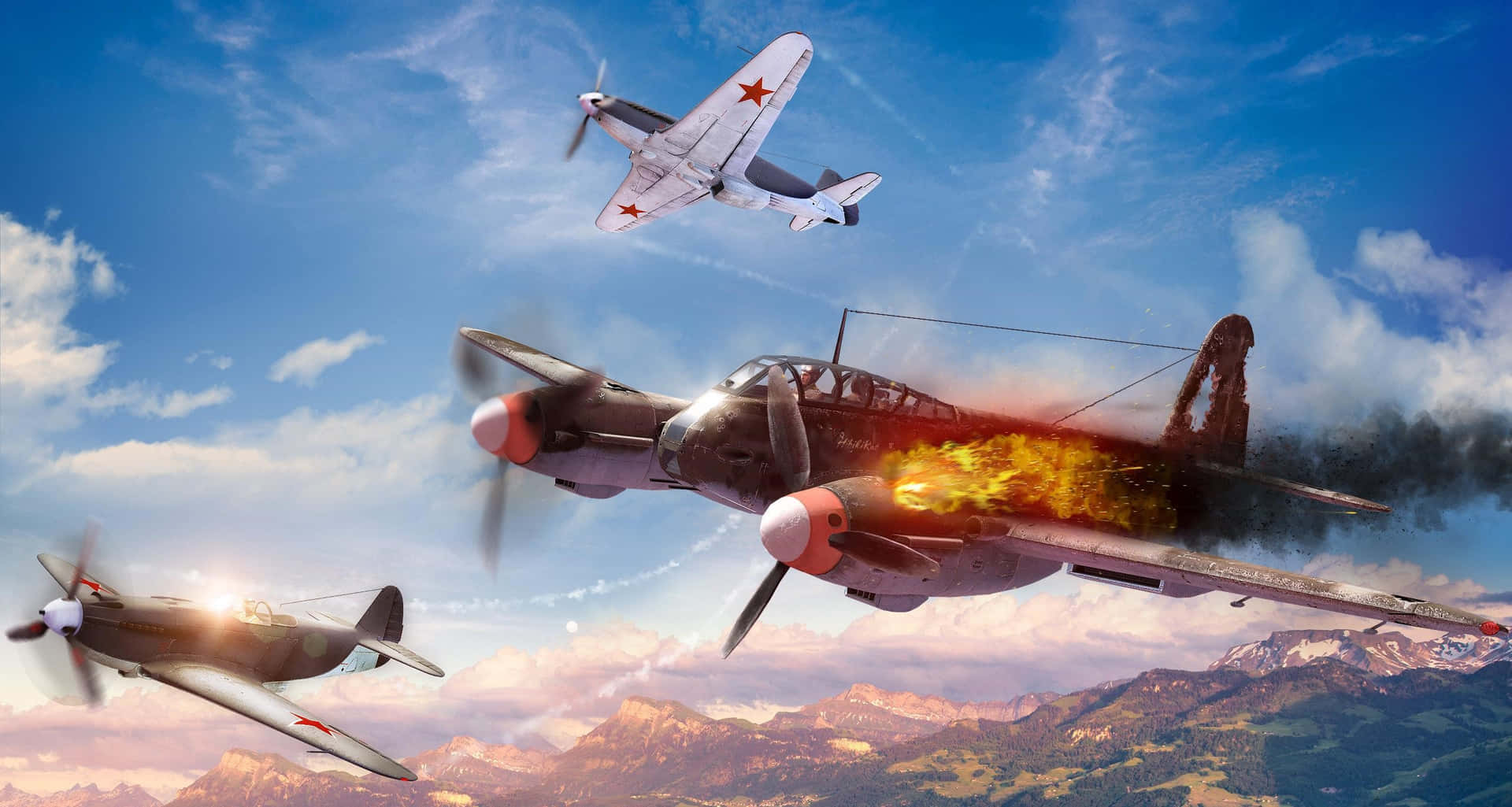 War Thunder_ Dogfight_ Aerial_ Combat Background