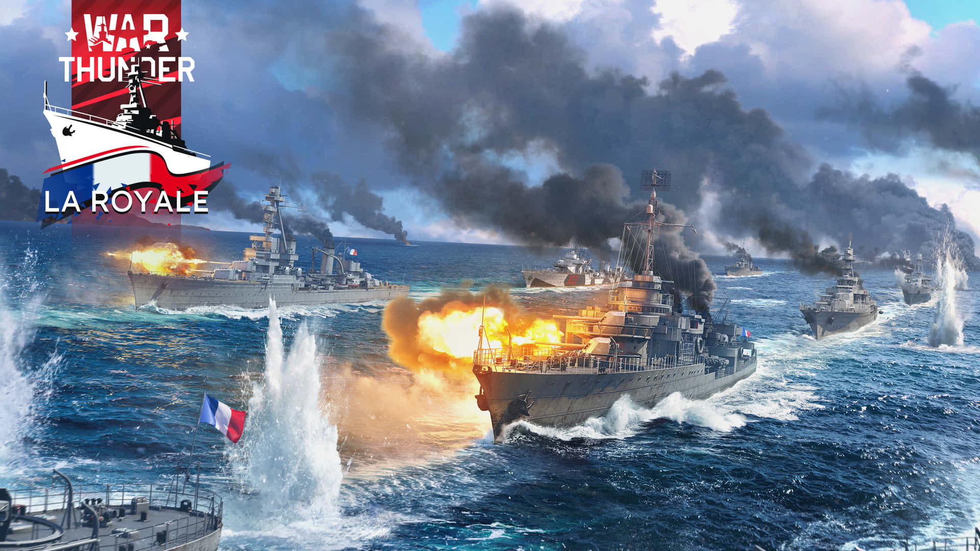 War Thunder_ La Royale_ Naval Combat Scene Background